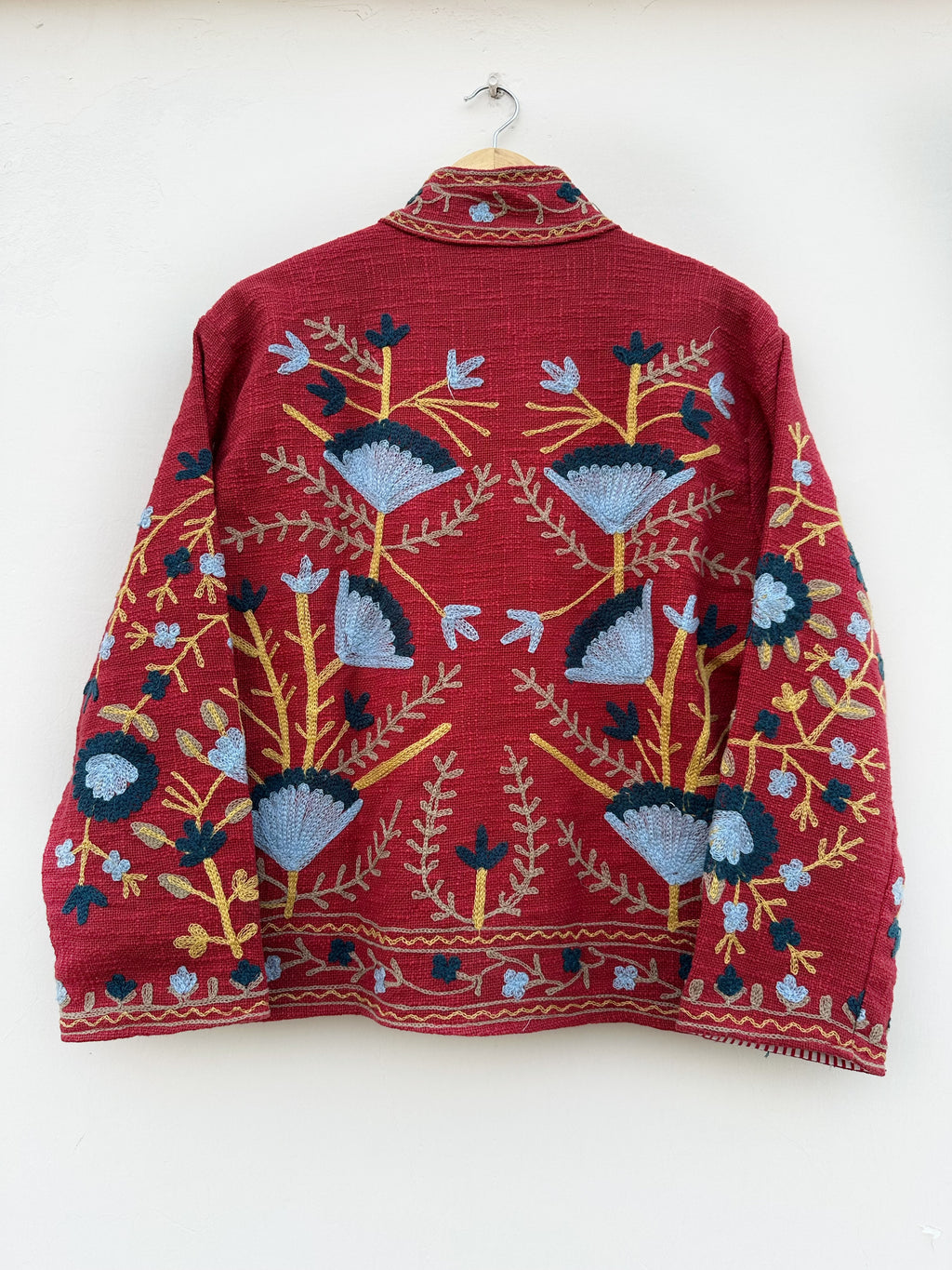 Crimson Garden Cotton Tnt Suzani Jacket