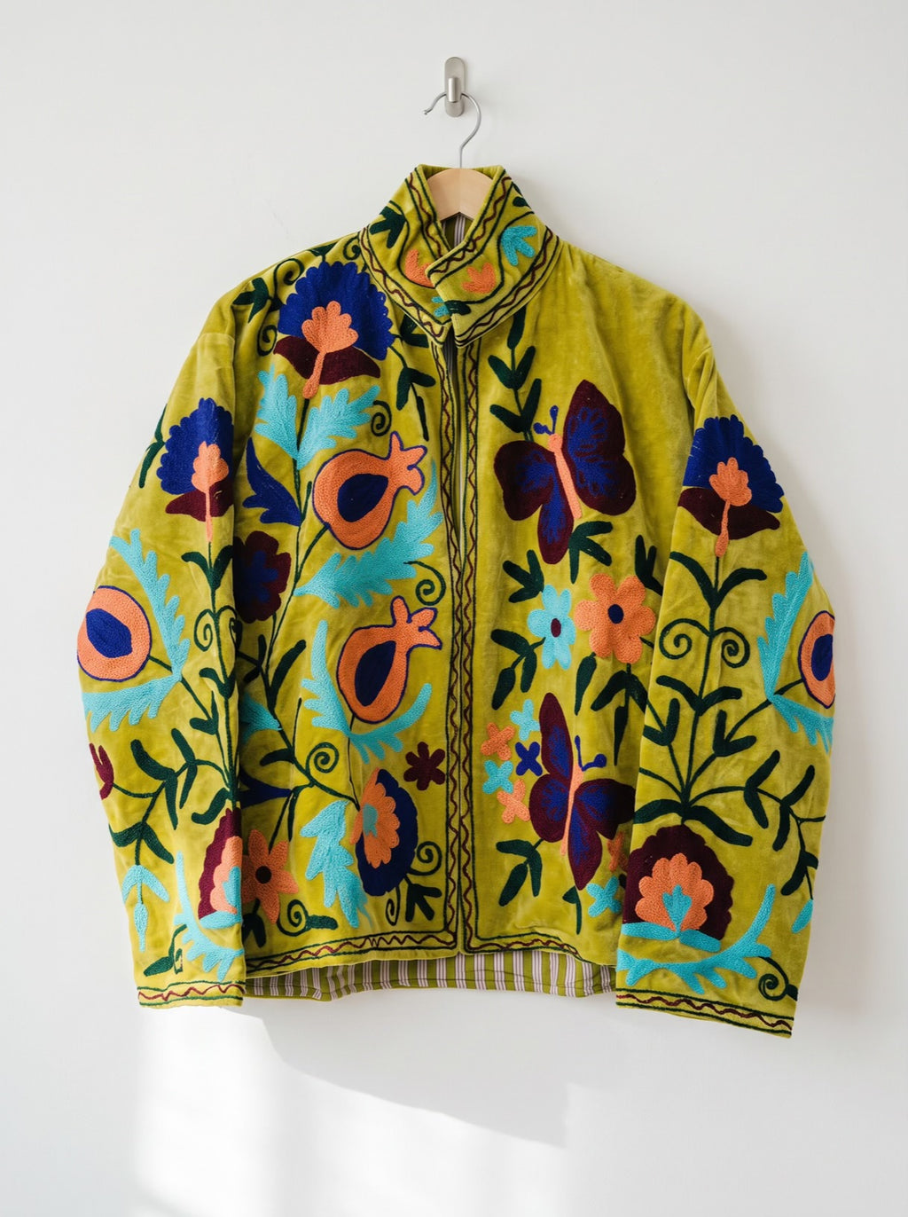Butterfly Garden Embroidered Velvet Jacket