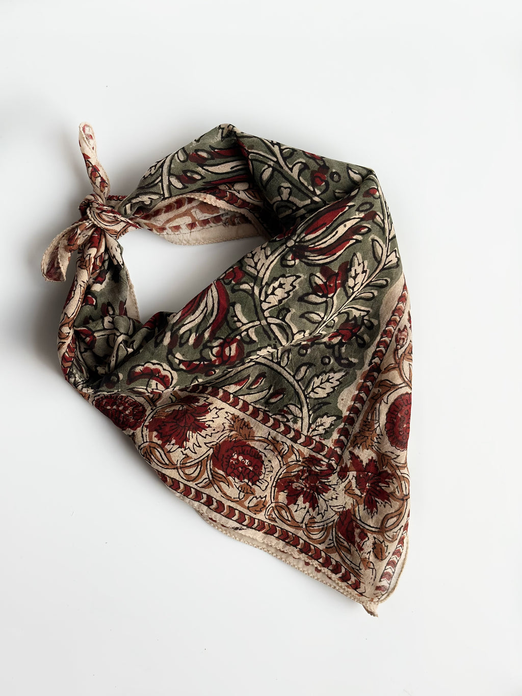 Olive Bloom Printed Cotton Bandana (Pack of 2)