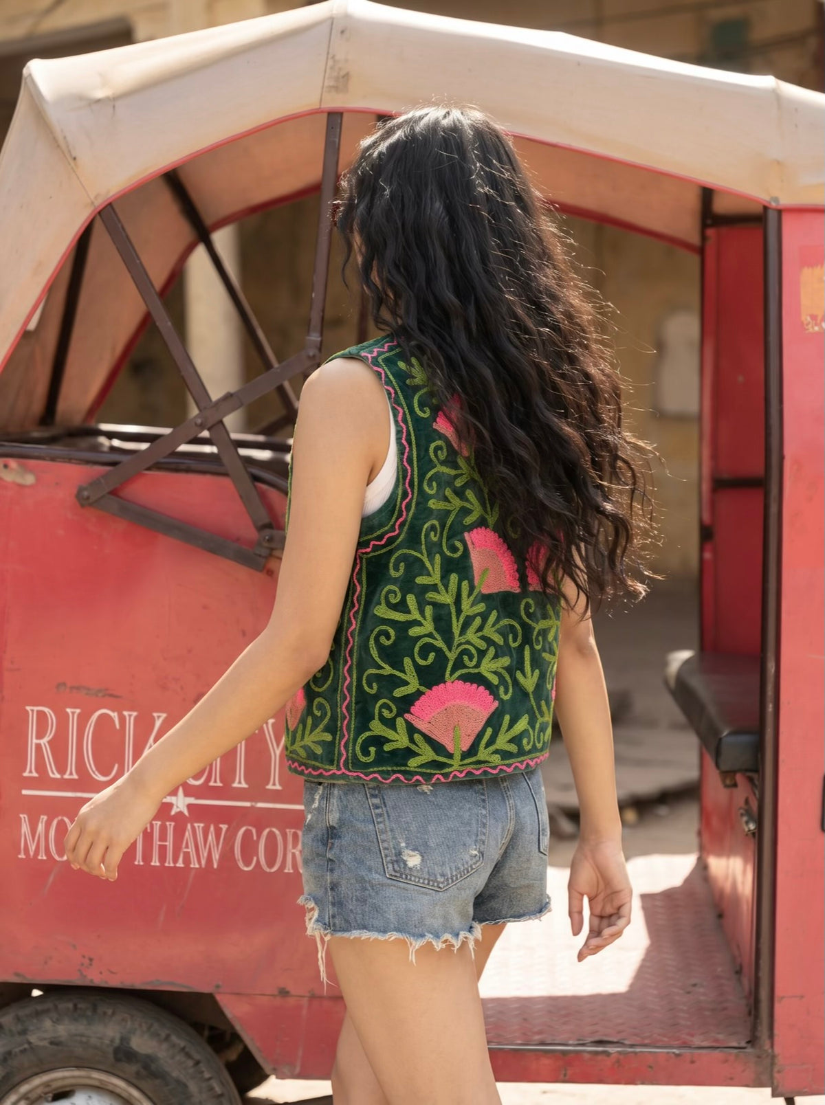 Garden Bloom Suzani Velvet Vest
