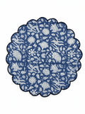 Indigo Garden Quilted Floral Placemats Set of 6