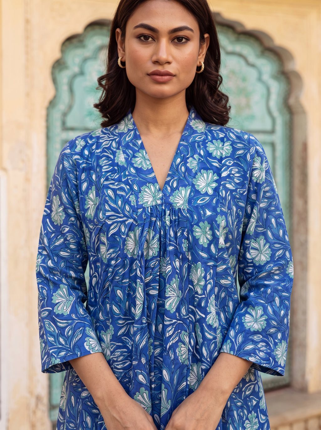 Blue Meadow Flare Midi Dress