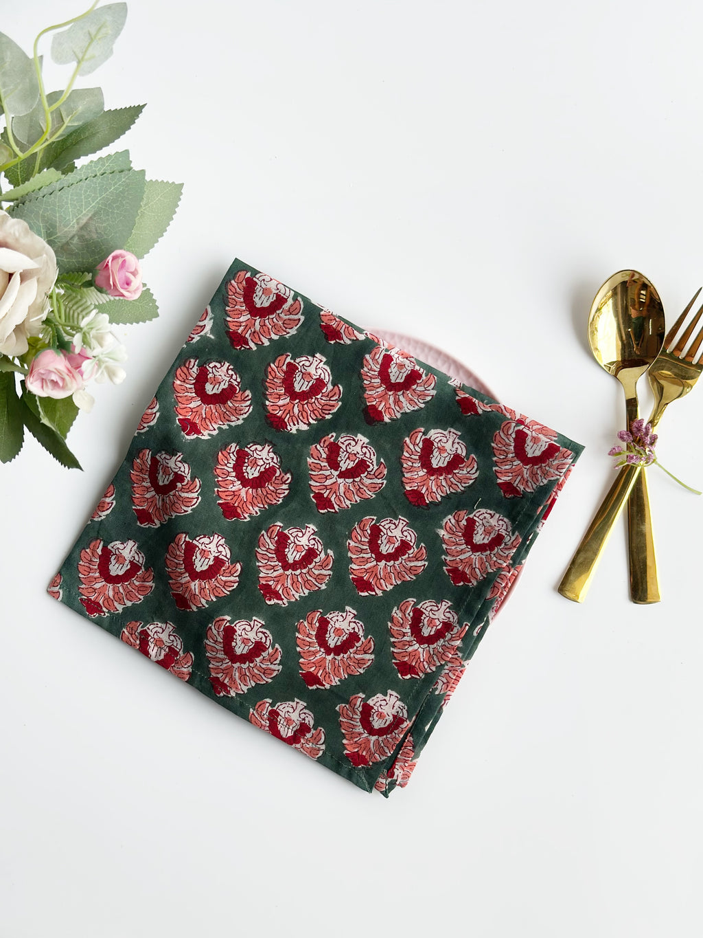 Olive bloom Cotton Napkin (Set of 6)