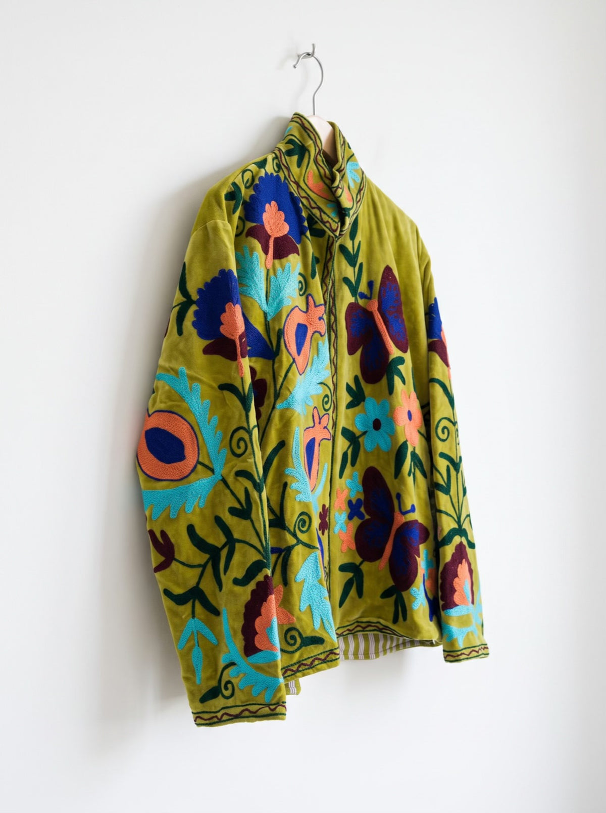 Butterfly Garden Embroidered Velvet Jacket