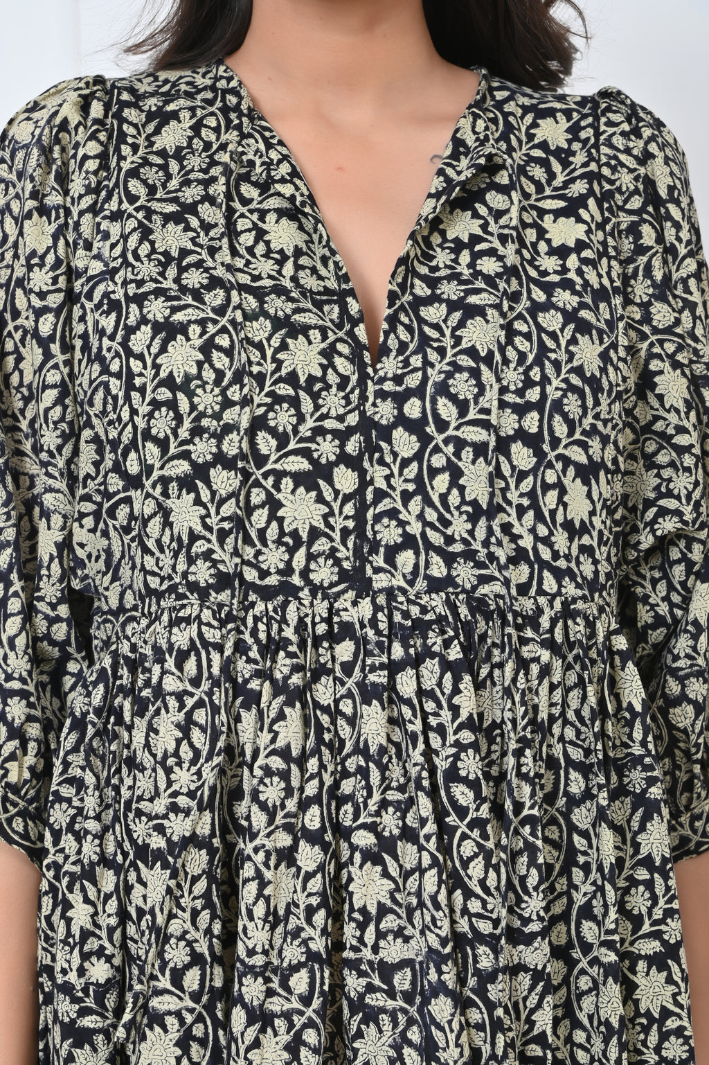Floral Print Cotton Maxi Doi Dress