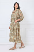 Cotton Floral Print Maxi Doi Dress