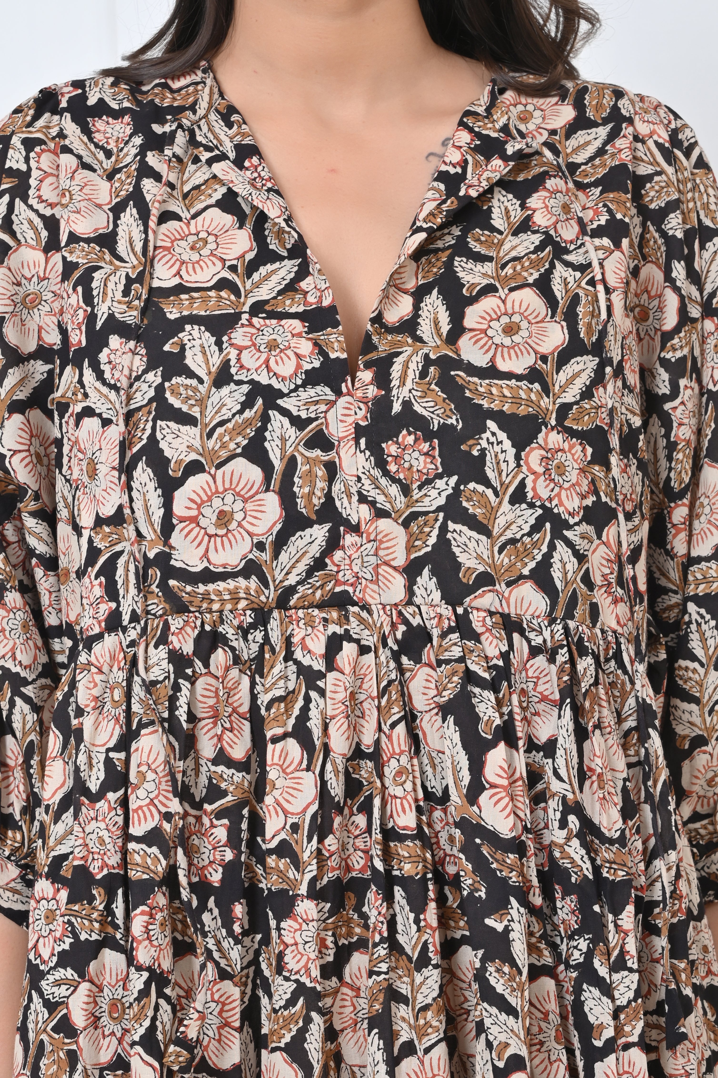 Kalamkari Print Cotton Maxi Doi Dress