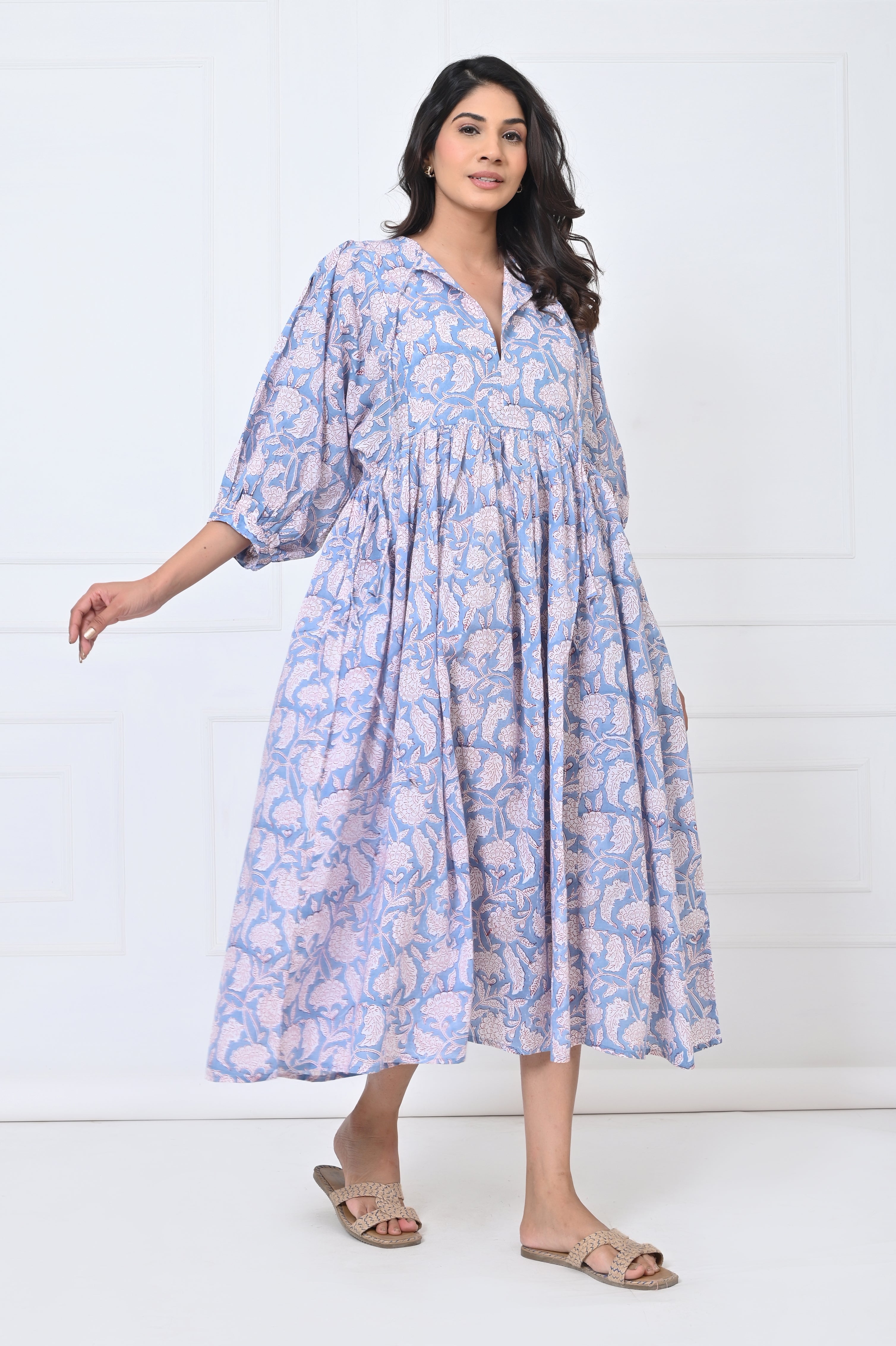 Printed Cotton Maxi Doi Dress