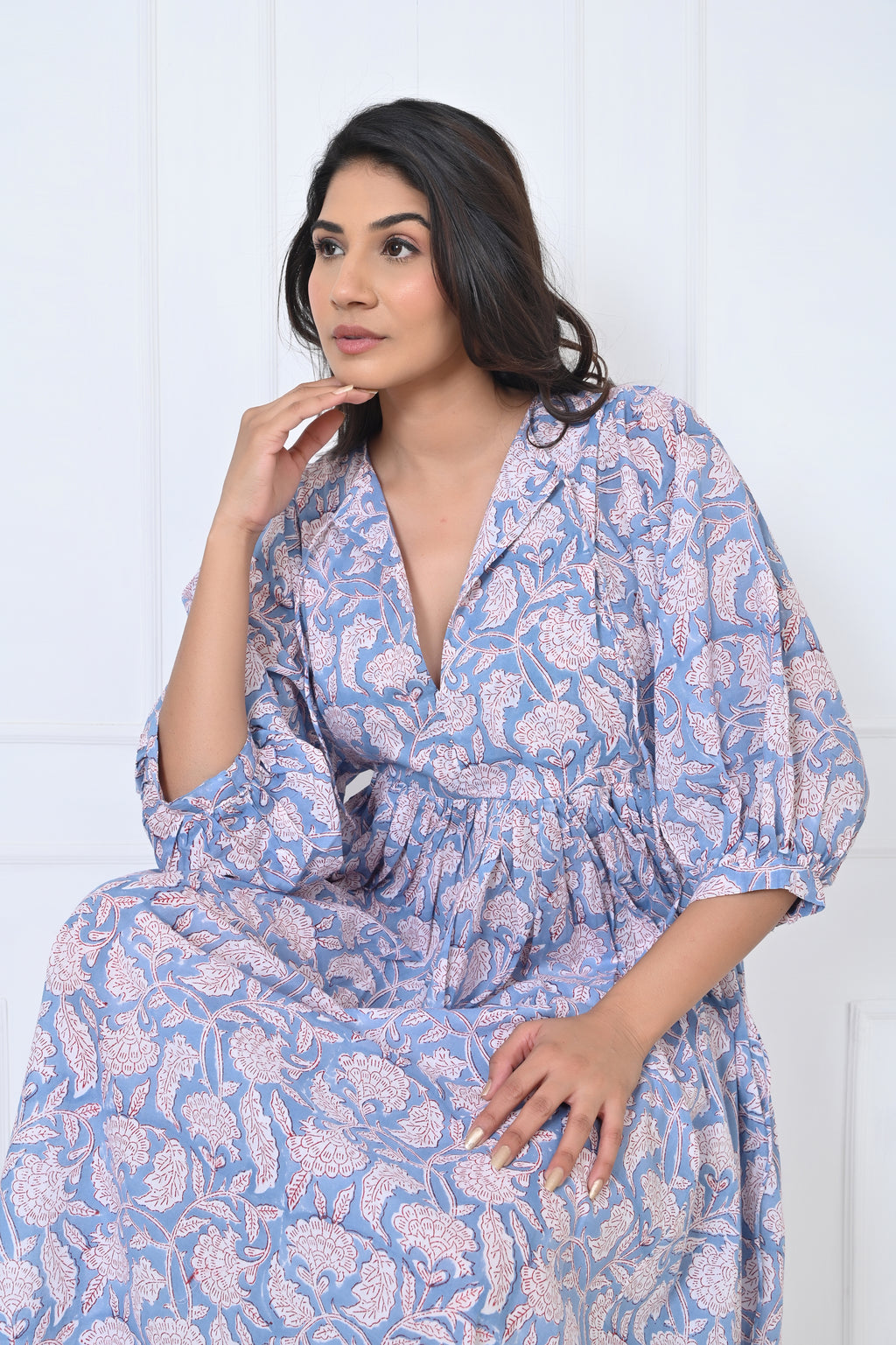 Printed Cotton Maxi Doi Dress