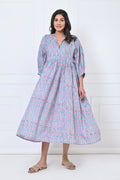 Flower Print Cotton Maxi Doi Dress
