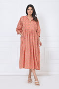 Flowers Print Cotton Maxi Doi Dress