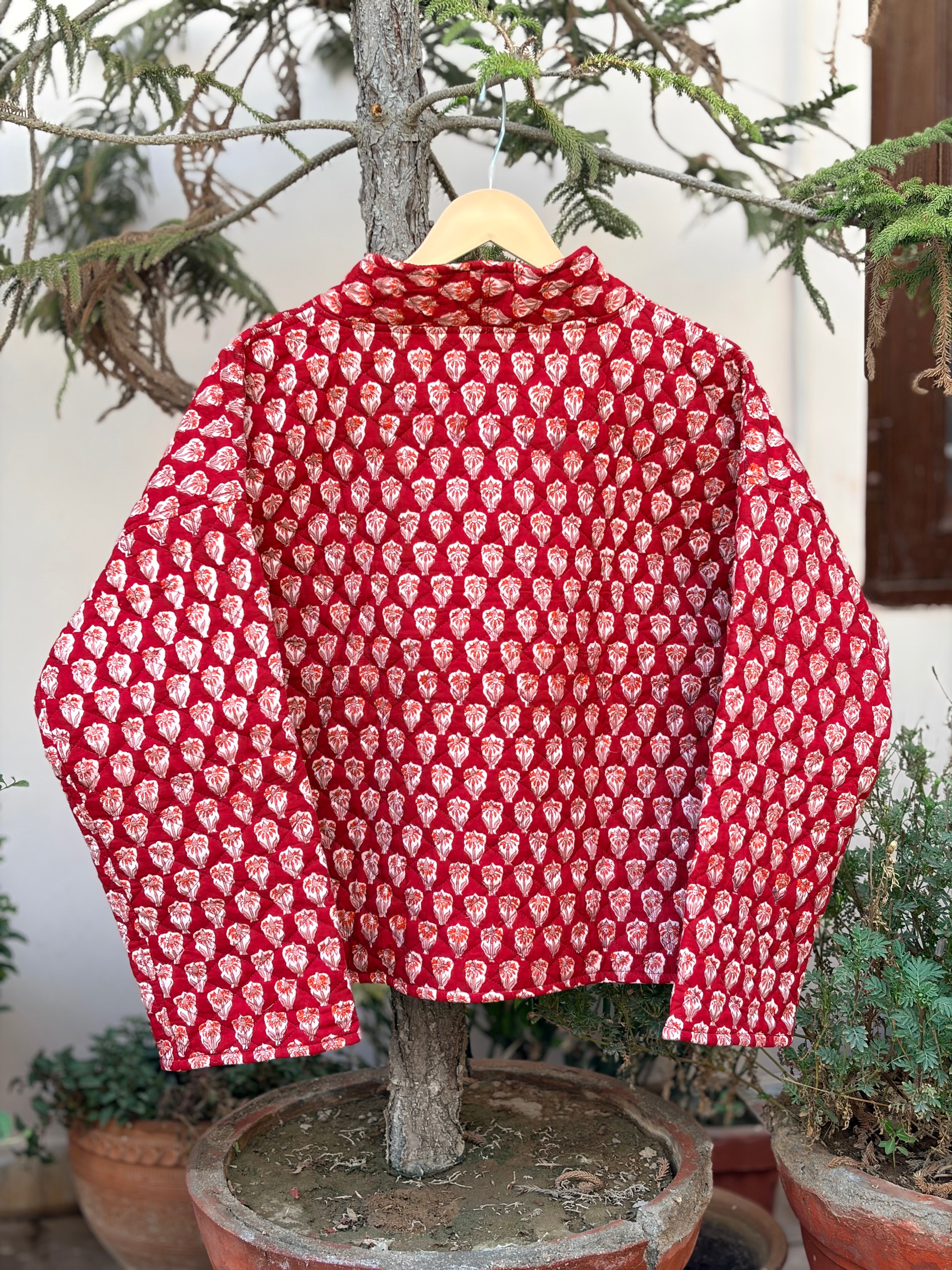 Ruby Blossom Quilted Reversible Jacket