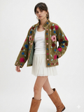 Olive Floral Embroidered Jacket