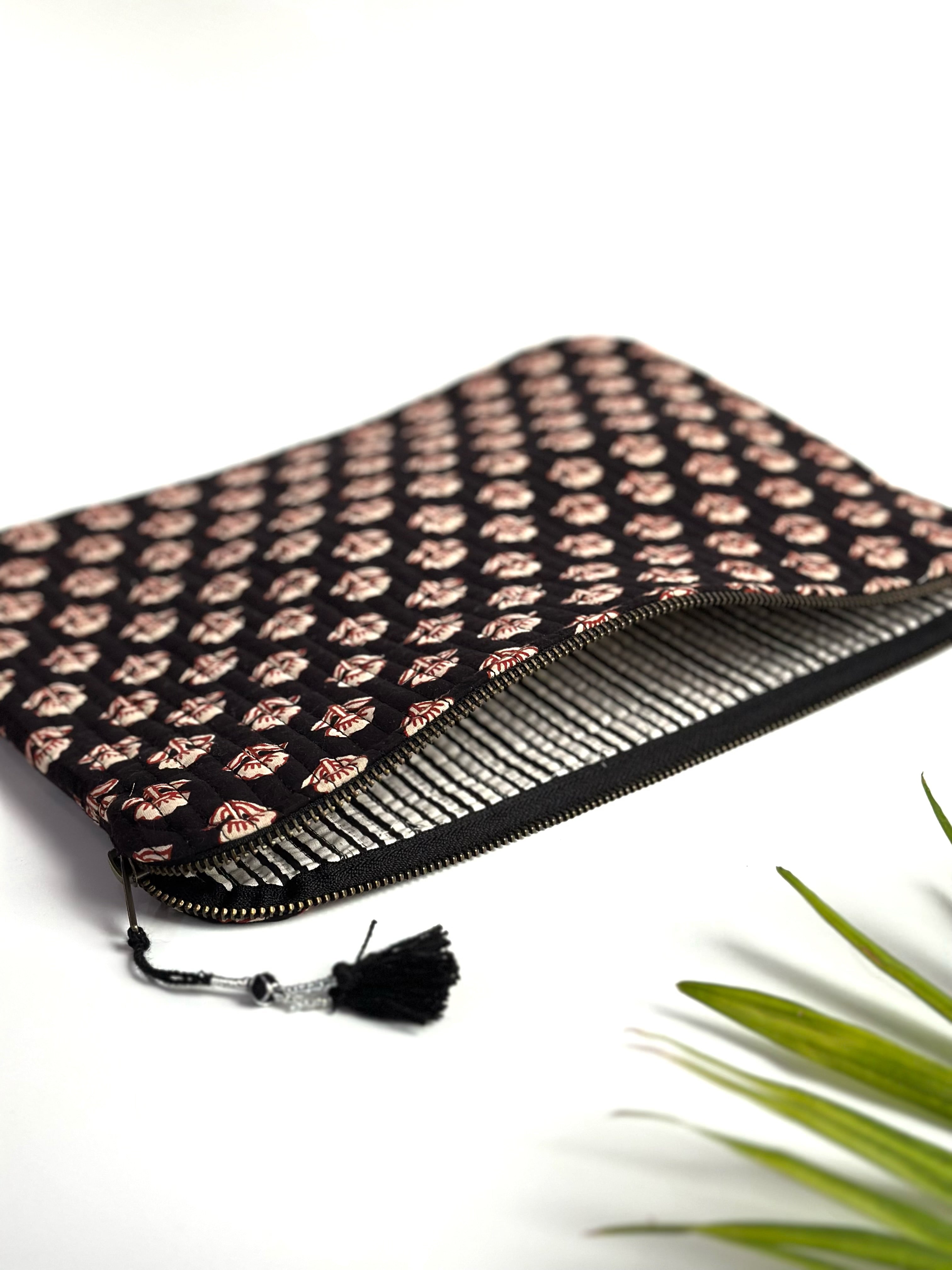 Midnight Bloom Quilted Laptop & IPad Sleeve