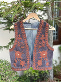 Charcoal Rose Handcrafted Velvet Vest