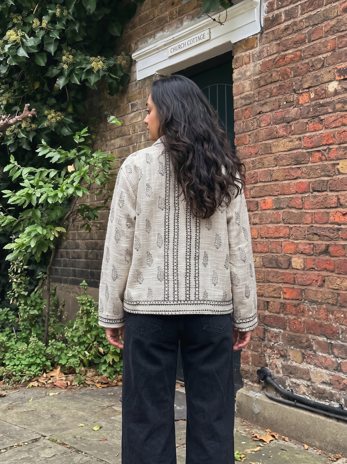Ivory Botanical Block Print TNT Jacket