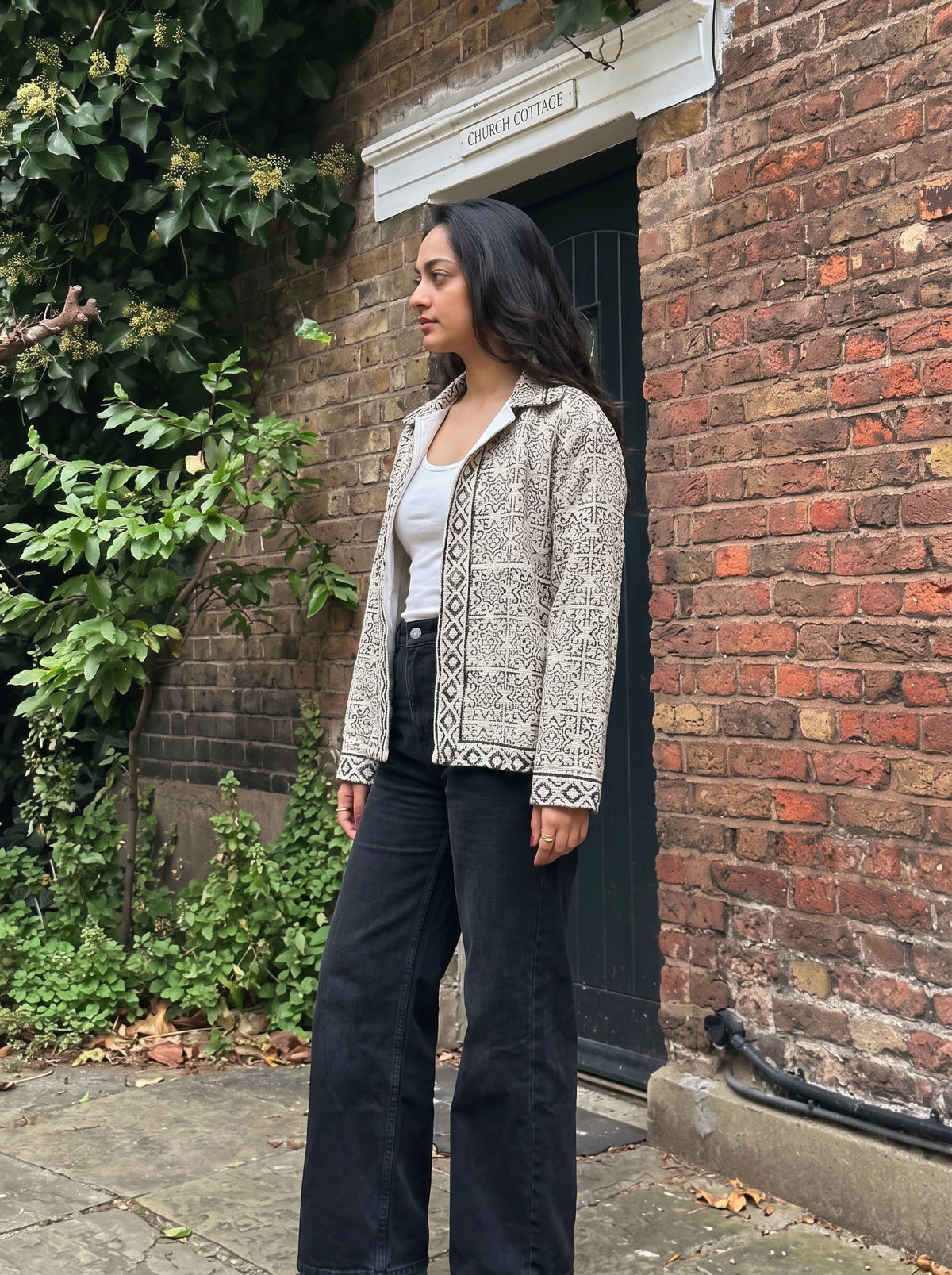 Ivory Garden Block Print TNT Jacket