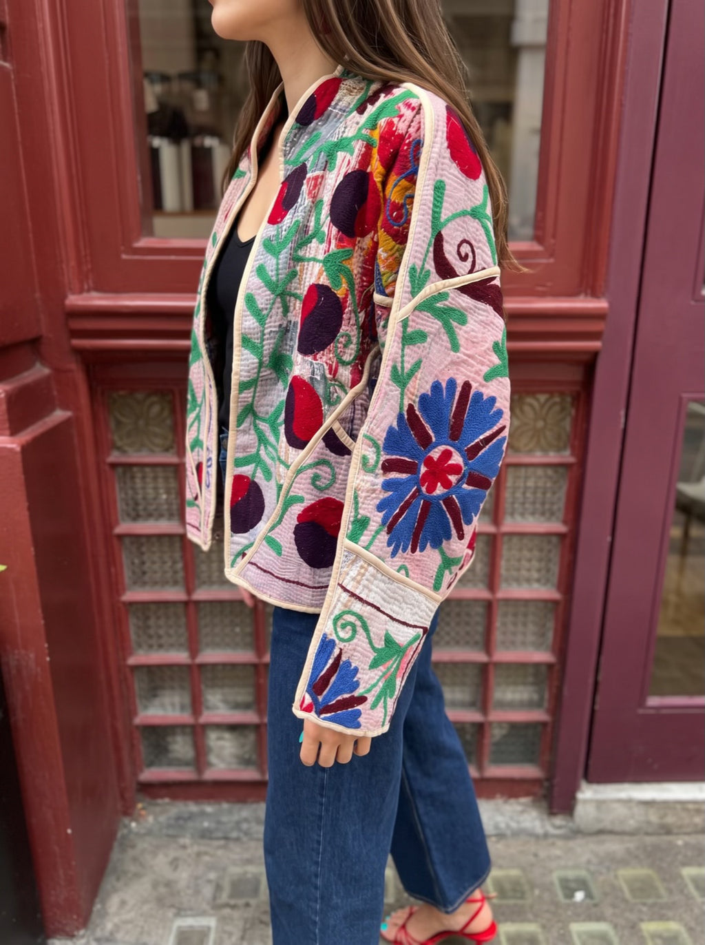 The Garden Bloom Vintage Kantha Suzani Jacket