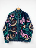 Navy Garden Velvet Embroidered Jacket