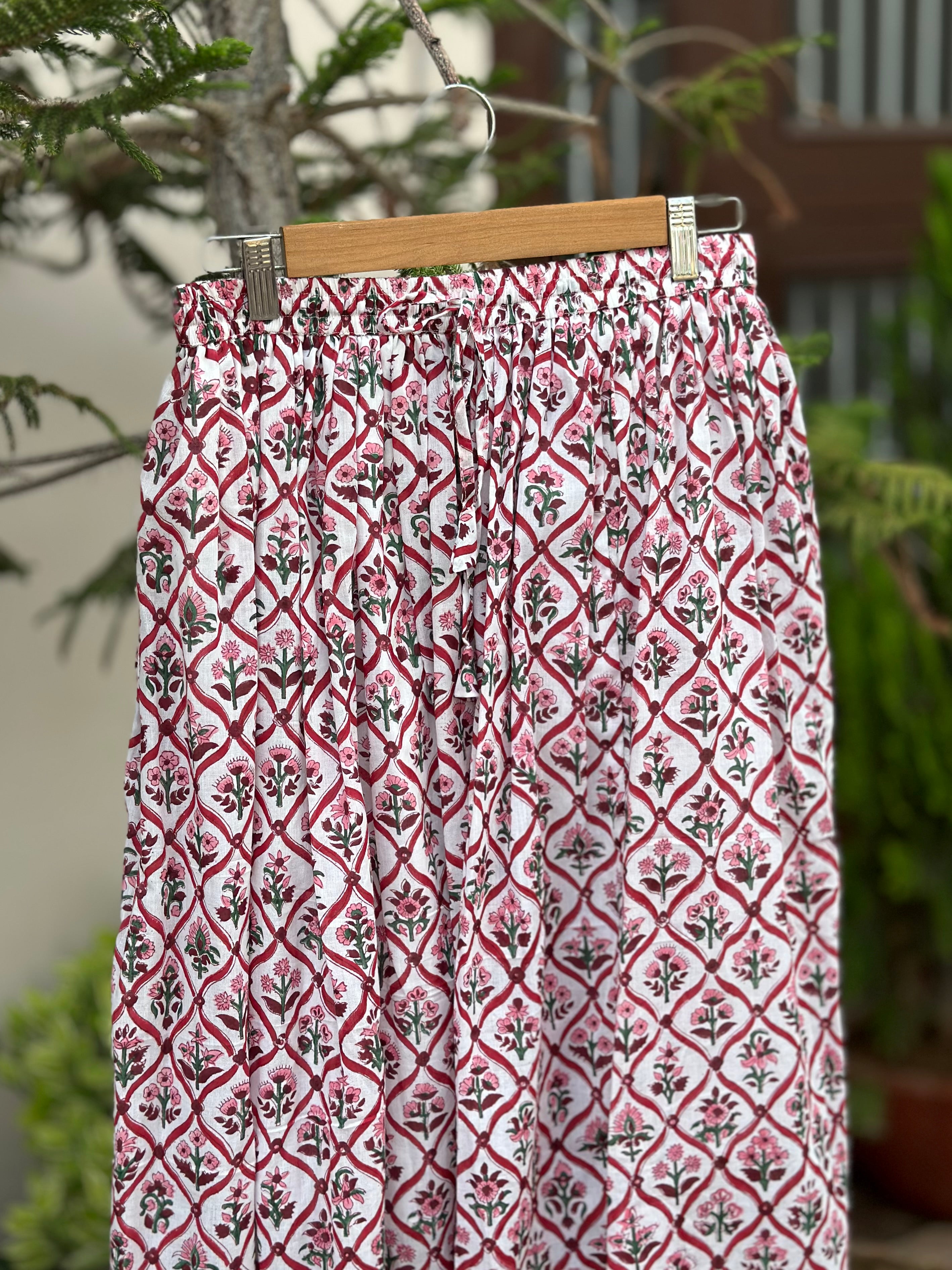 Ruby Trellis Cotton Maxi Skirt