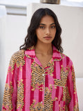 Wild Rose Tiger Cotton Pajama Set