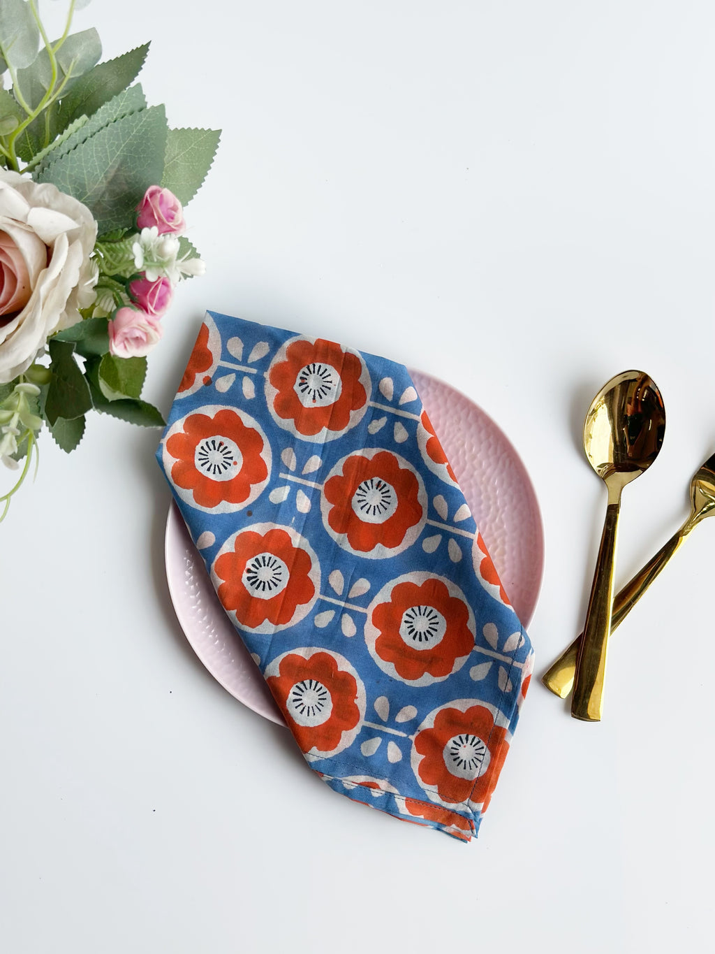 Retro Bloom Cotton Napkin Set (Set of 6)