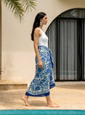 Royal Blue Blossom Cotton Sarong