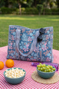 Blue Garden Quilted Tote Bag