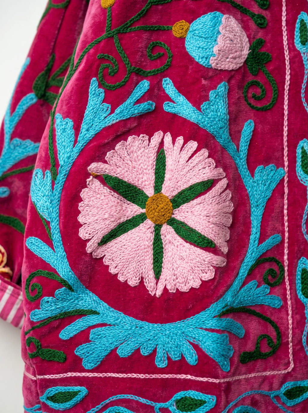 Magenta Bloom Suzani Velvet Jacket