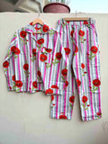 Bold Poppy Print & Striped PJ Set