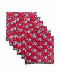 Red Blossom Block Print Napkins
