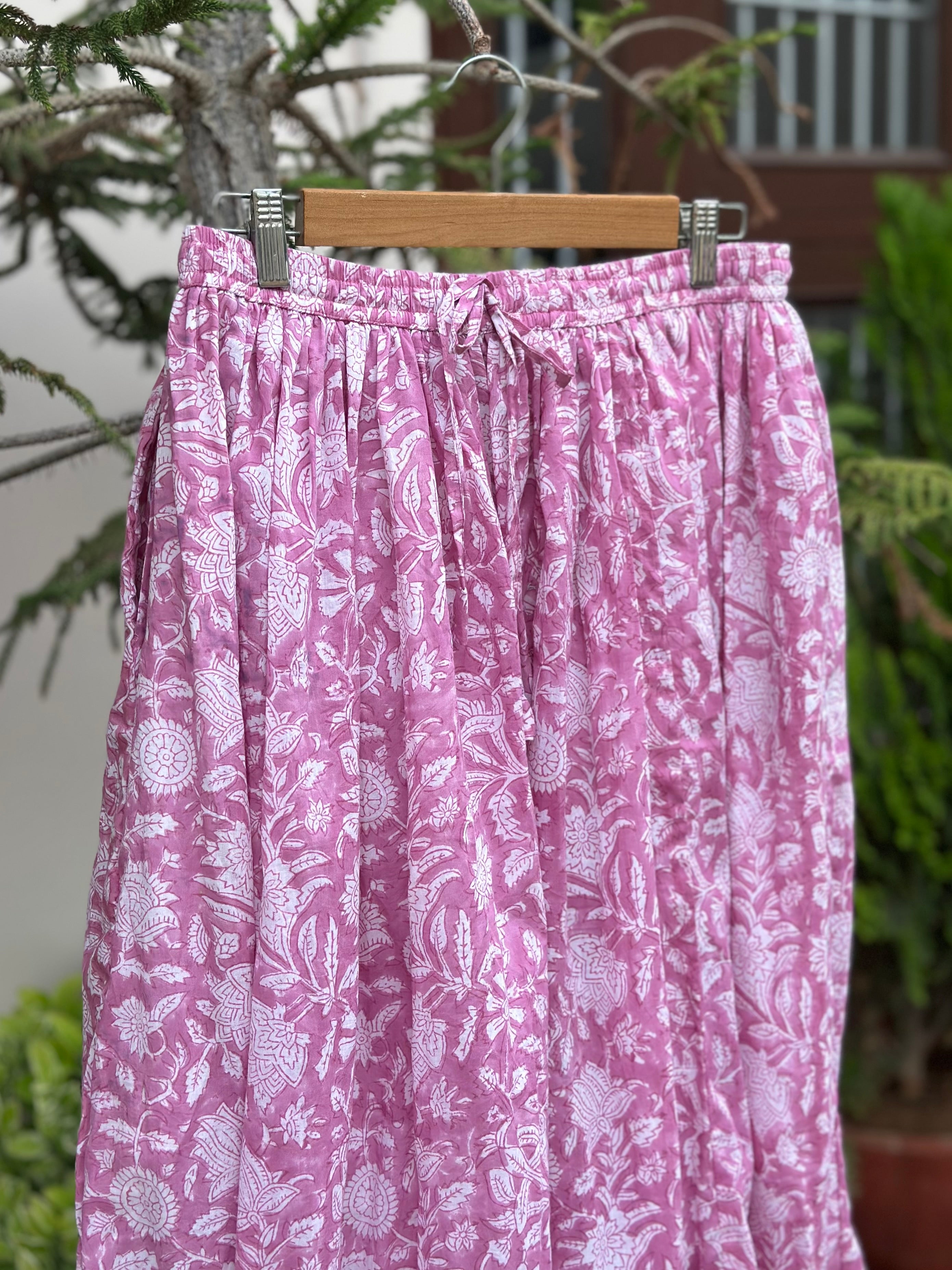 Lavender Meadow Cotton Maxi Skirt