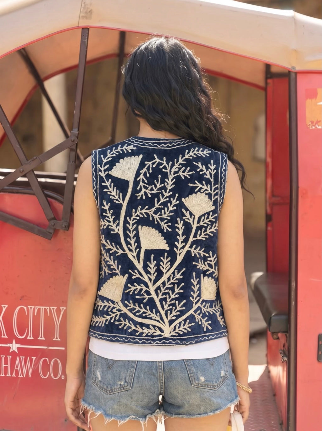 Midnight Garden Suzani Velvet Vest