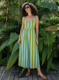 Tropical Breeze Striped Maxi Dress
