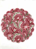 Vintage Rose Pink Floral Round Placemat set of 6