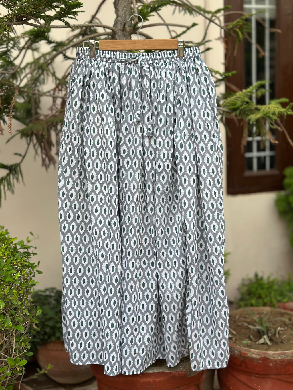 Ash Ikat Cotton Maxi Skirt