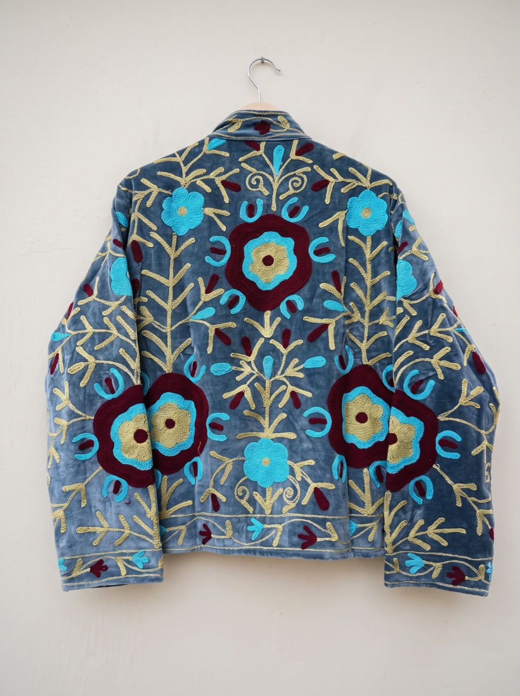 Azure Garden Suzani Velvet Jacket