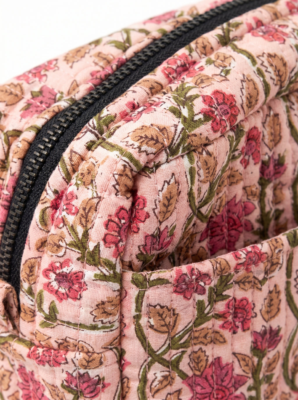 Vintage Rose Quilted Cosmetic Pouch