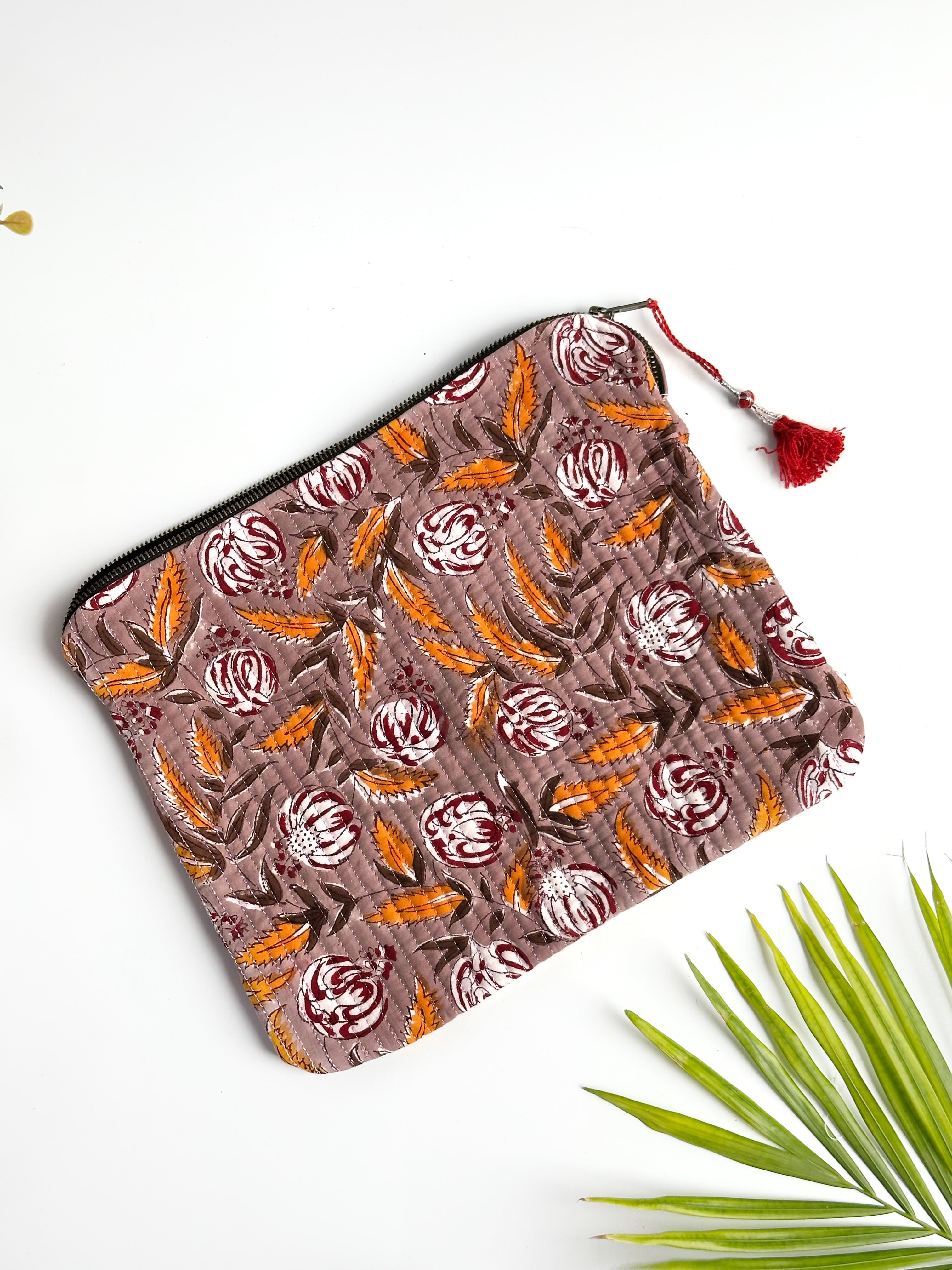 Rosewood Bloom Quilted Laptop & Ipad Sleeve