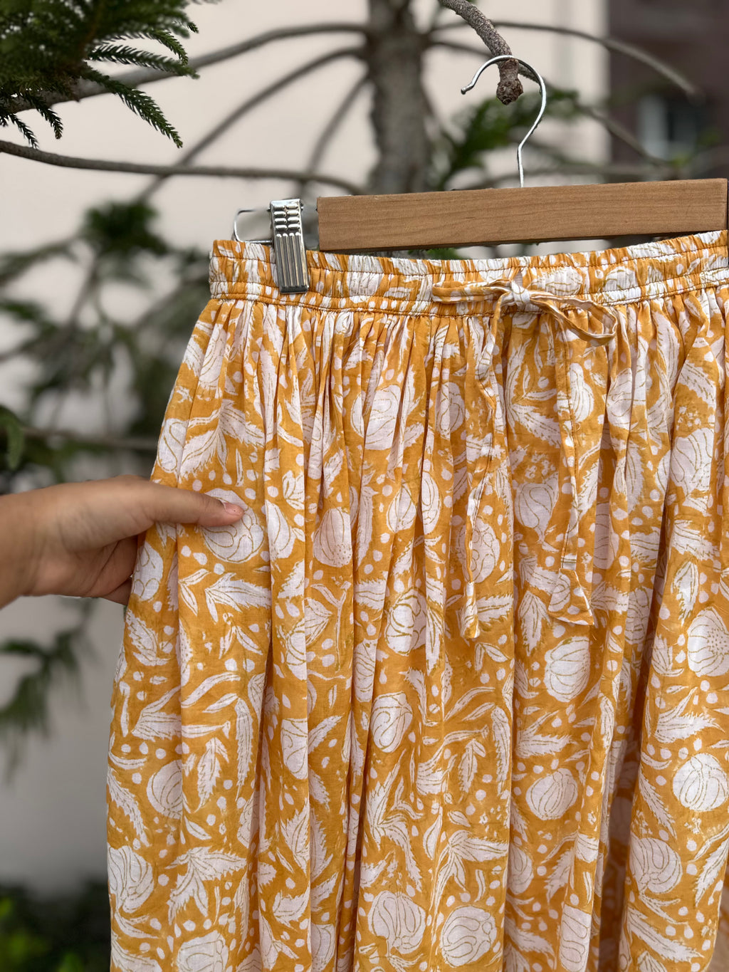 Mustard Meadow Cotton Maxi Skirt