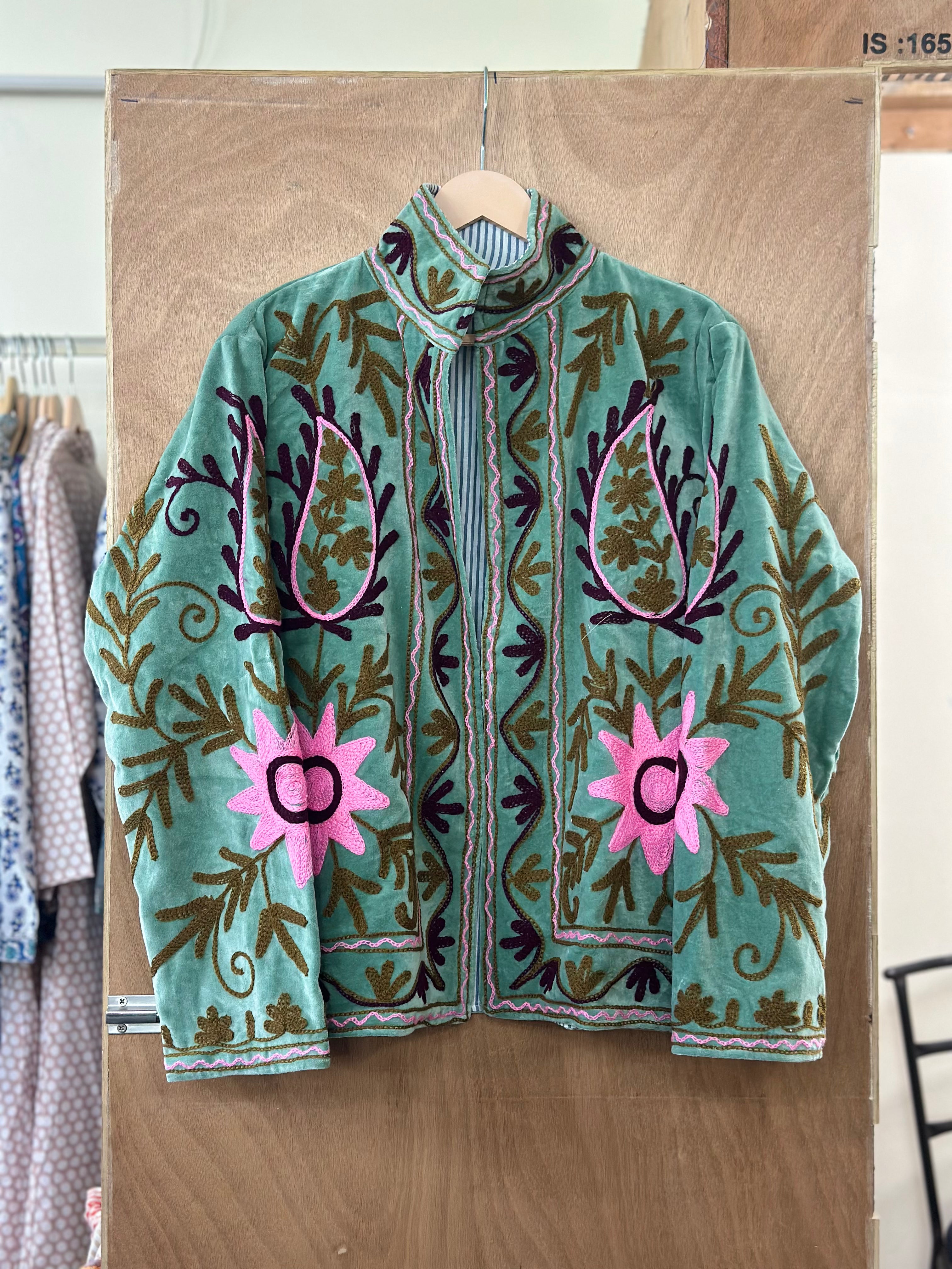Mint Velvet Floral Embroidered Velvet Jacket