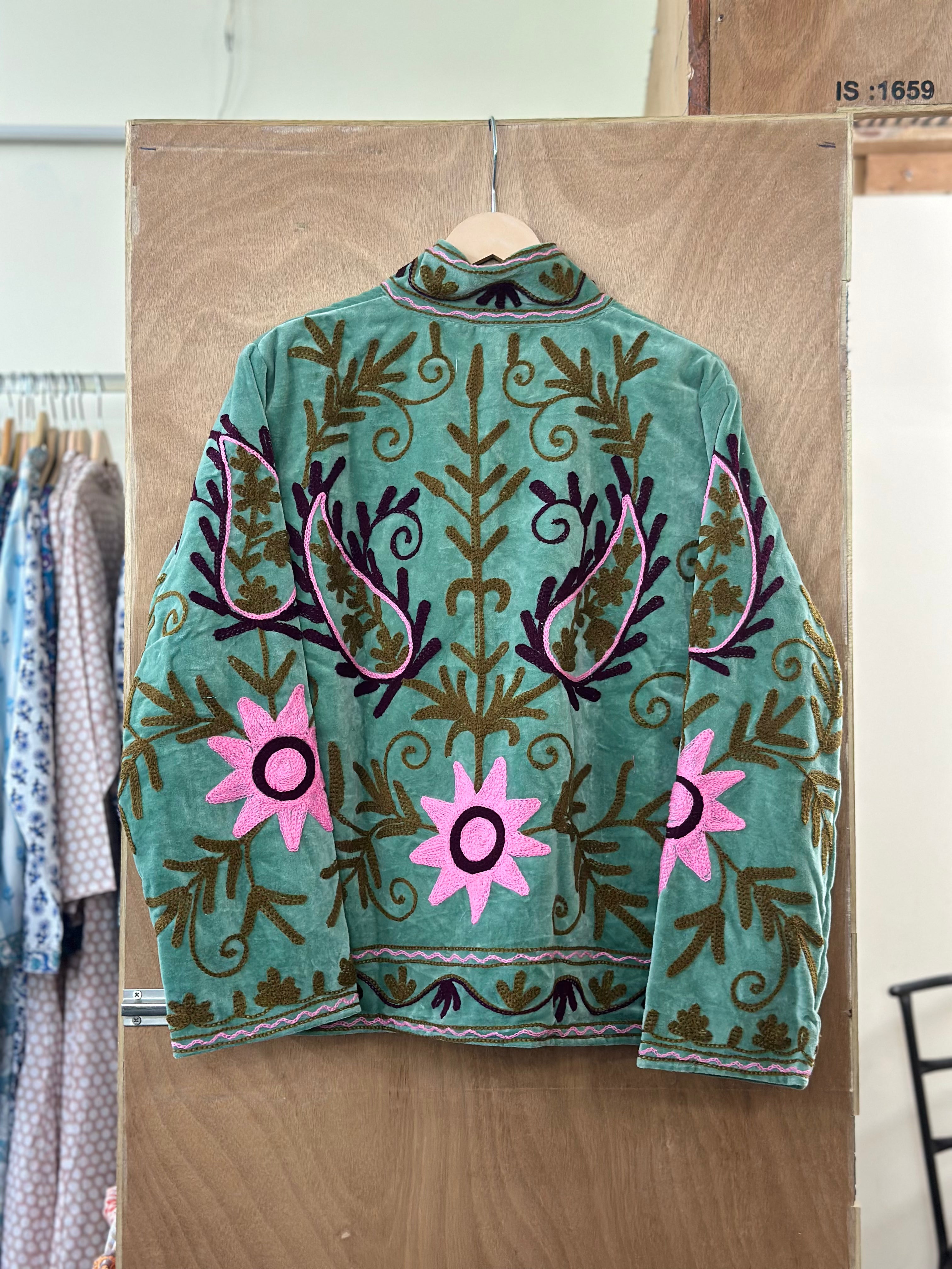 Mint Velvet Floral Embroidered Velvet Jacket