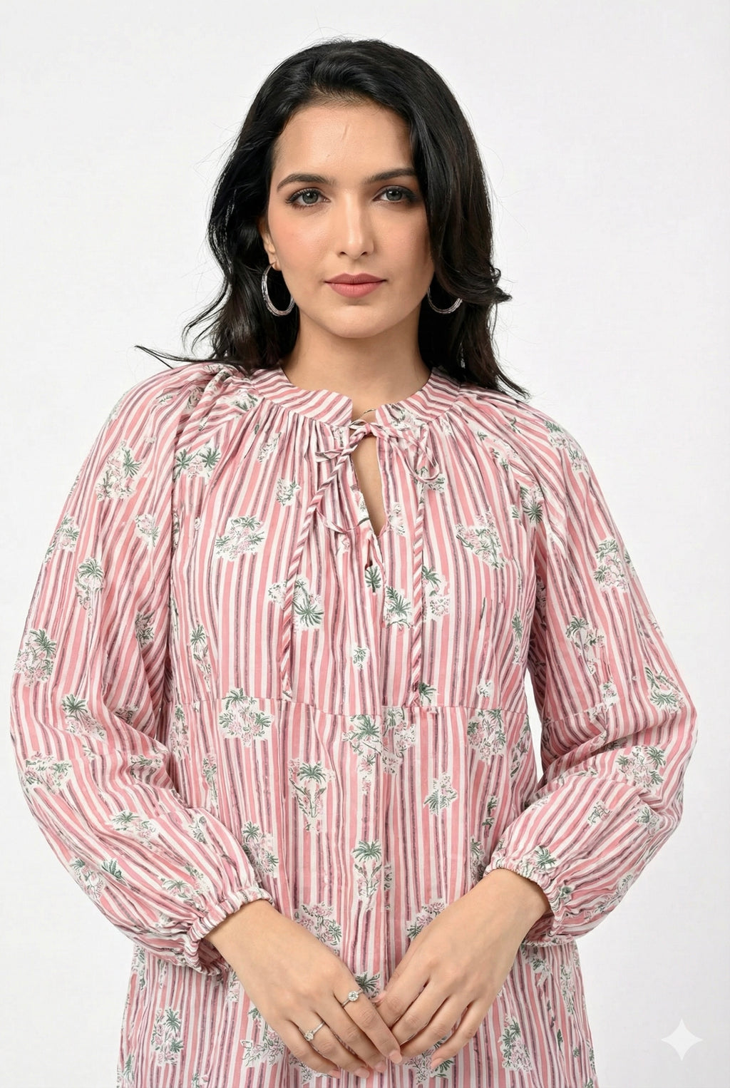 Blush Stripe Floral Grace Cotton Top