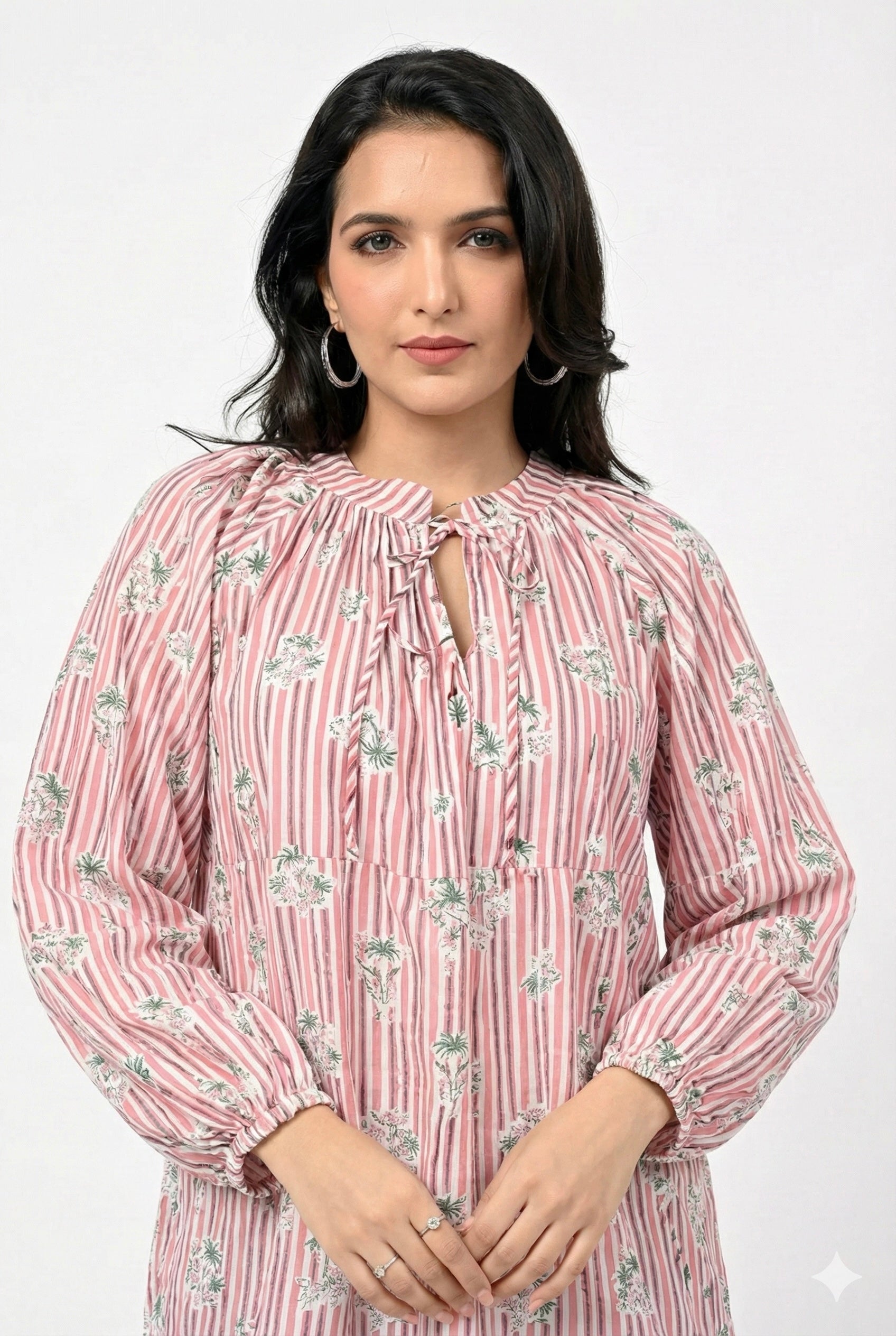 Blush Stripe Floral Grace Cotton Top